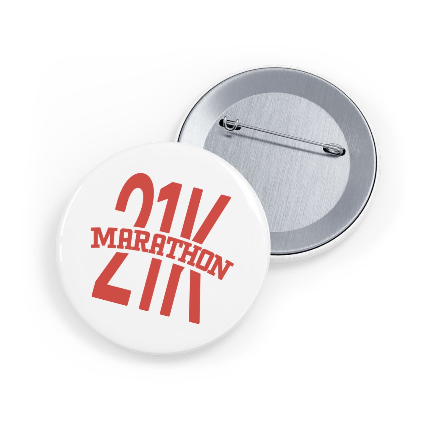 21k Marathon Round Pins