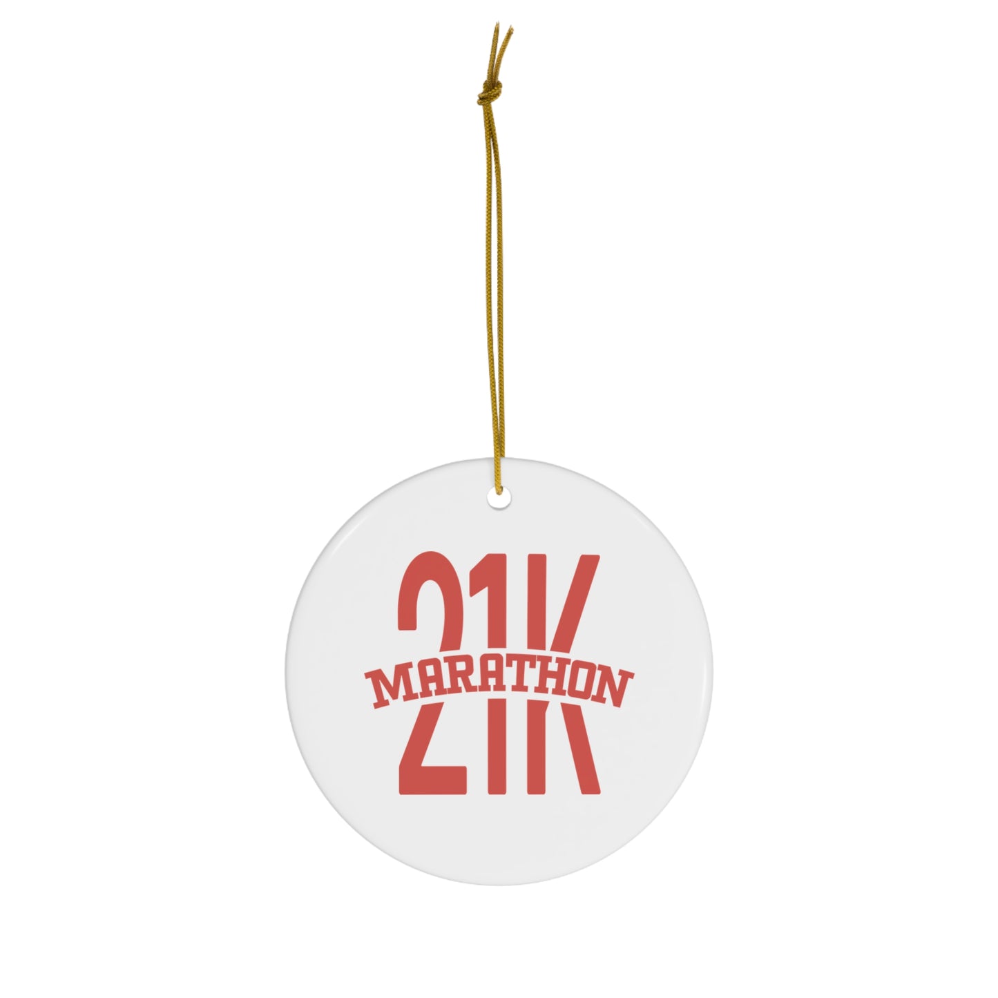 21k Marathon Ceramic Ornament