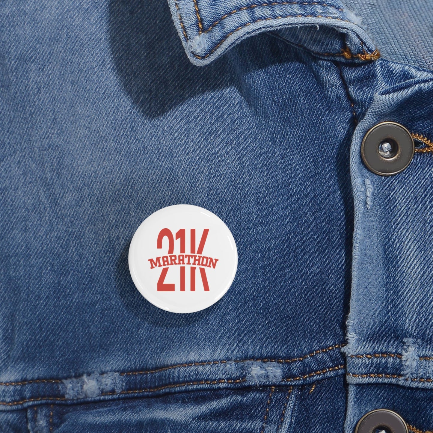 21k Marathon Round Pins