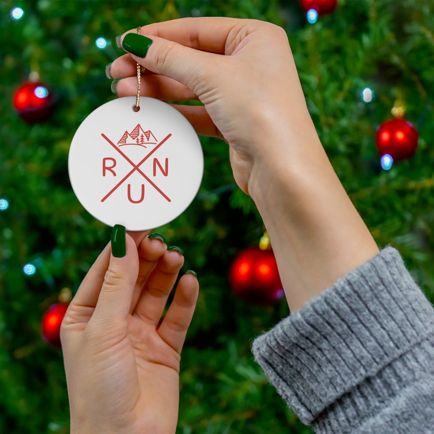 Mountain Top Ceramic Ornament
