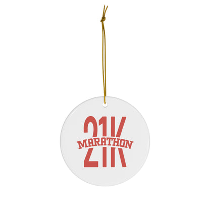 21k Marathon Ceramic Ornament