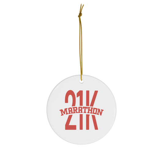 21k Marathon Ceramic Ornament