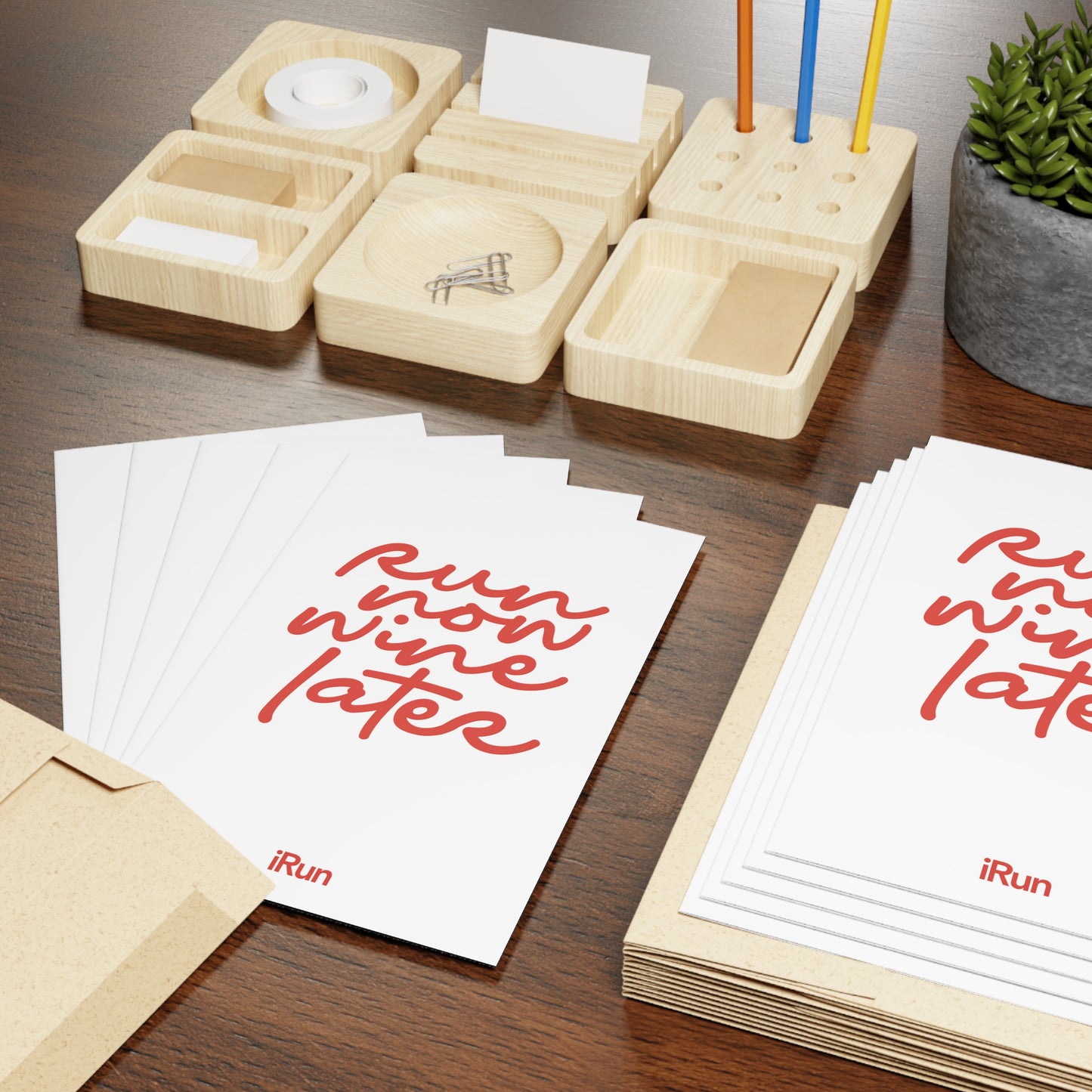 Run Now Wine Later Greeting Cards