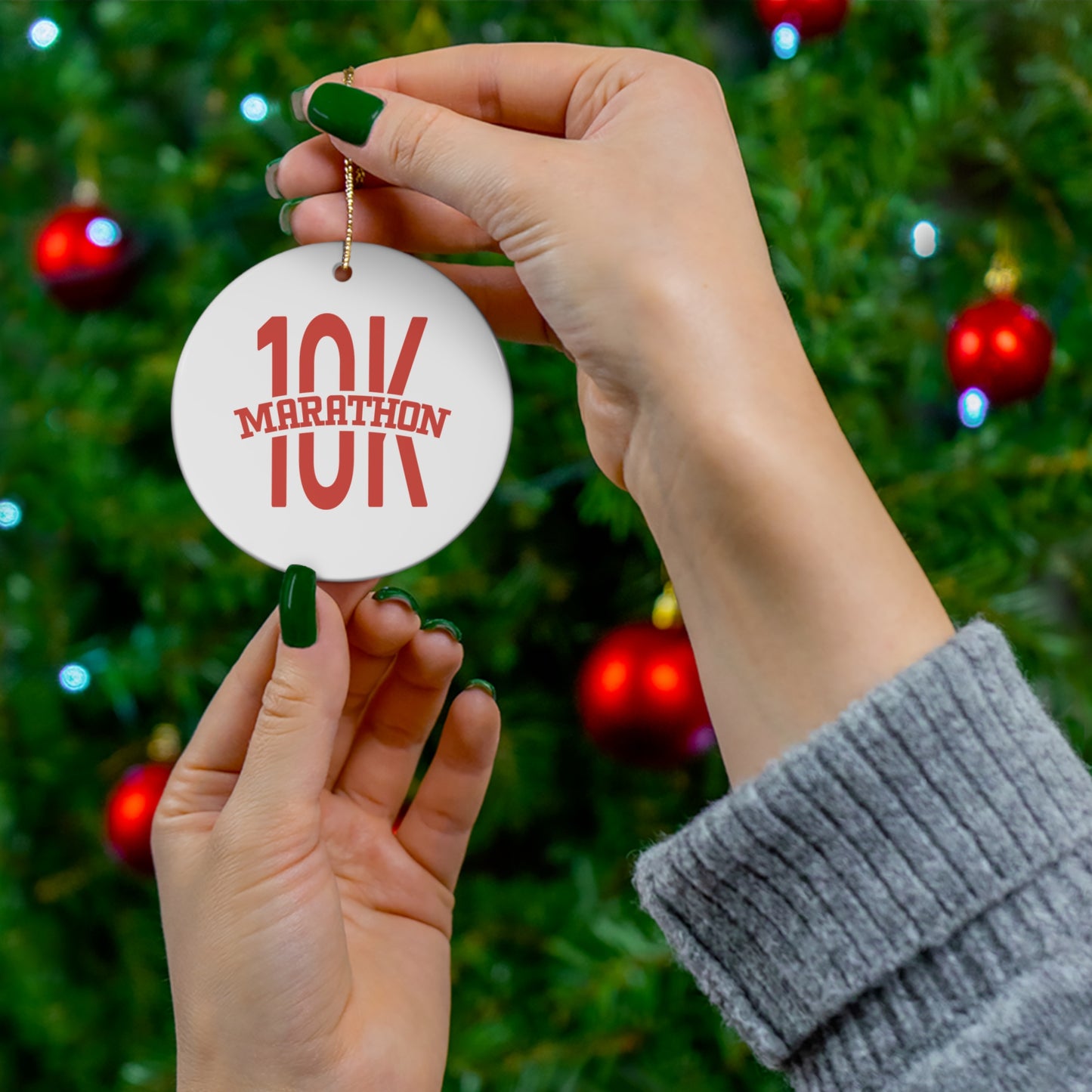 10k Marathon Ceramic Ornament