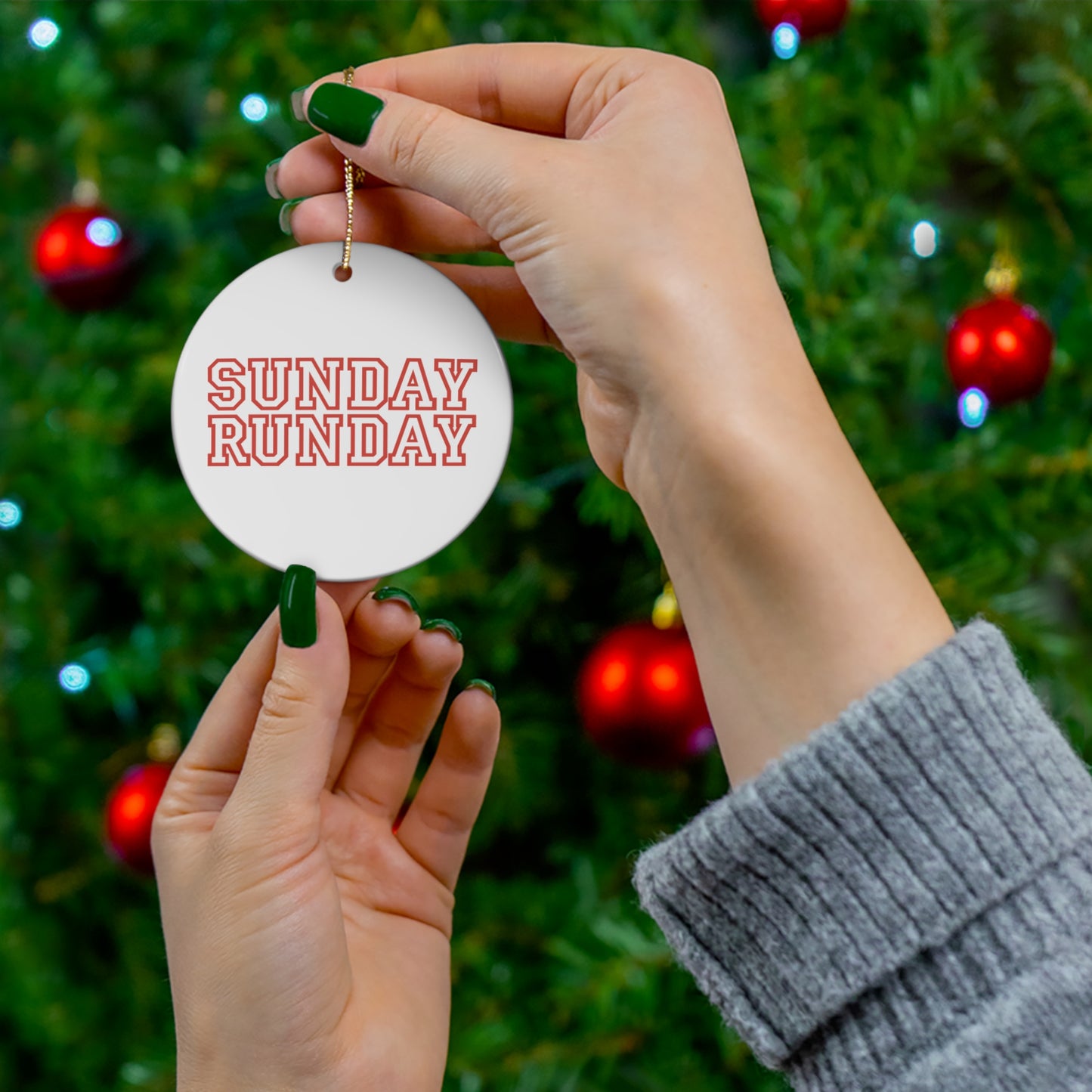 Sunday Runday Ceramic Ornament